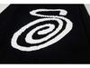 European & American Stüssy Arc Pattern Jacquard Round Neck Knit Sweater for Couples
