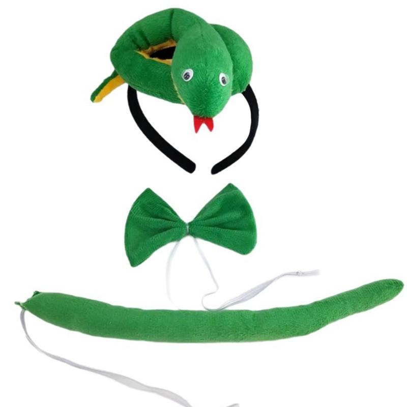 Halloween Schlangen-Haarreif Schwanz Handschuh und Fliege