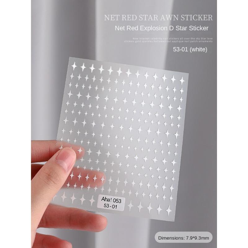 New Bronzing Point Drill Nail Art Sticker Ins with Drill Simple Cold Gold and Silver Line Curve Adhesive Nail Sticker