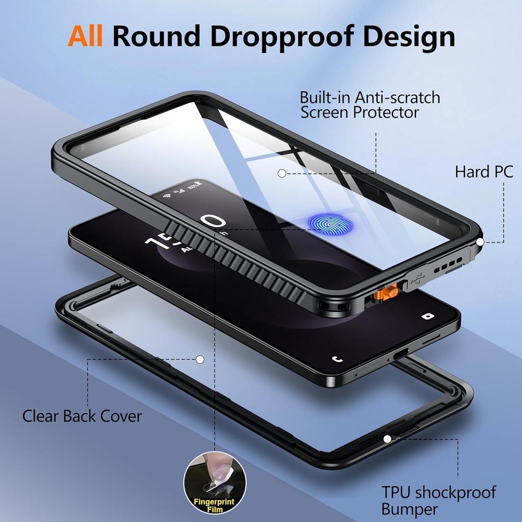 For Samsung S26 S25 Edge S23 Plus S24 Ultra S20 S21 FE Underwater IP68 Waterproof Case Shockproof PC+TPU Bumper Screen Protector