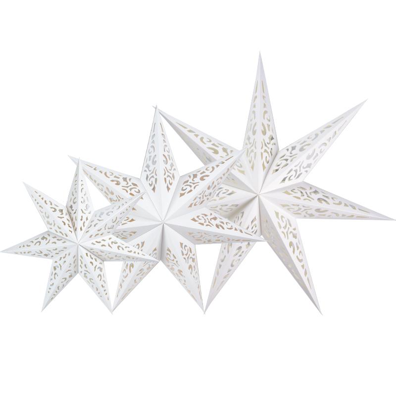 Hollow Out Paper Star Hanging Pendant Eid Mubarak Home Decoration Led Star Light Paper Lantern Ramadan Eid Al Adha Kareem decor