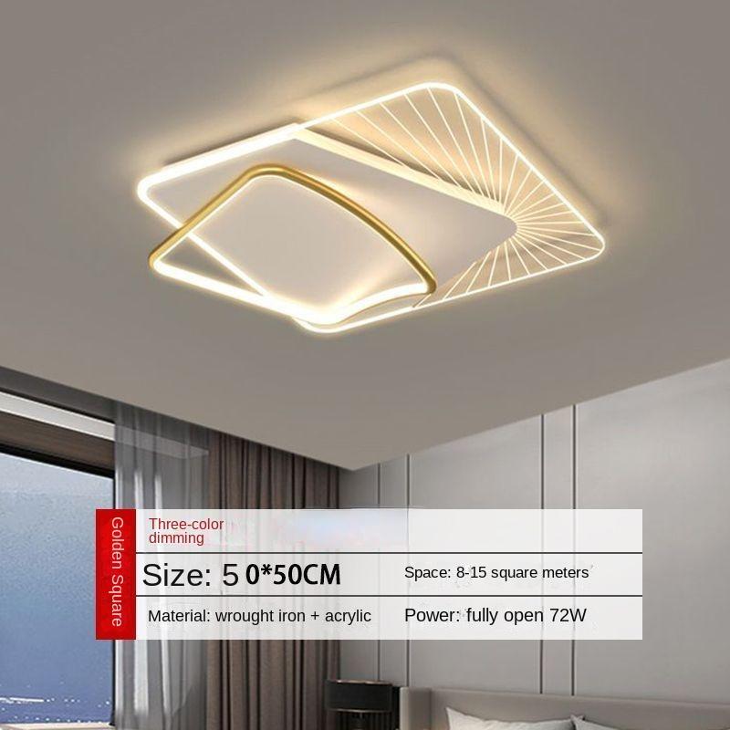 Golden Ceiling Light, Living Room Main Light, Modern and Simple Atmospheric Lighting Fixtures