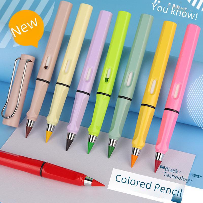 12-Color Erasable Eternal Pencils for Children - No Sharpening Needed, Ideal for Students and Drawing.