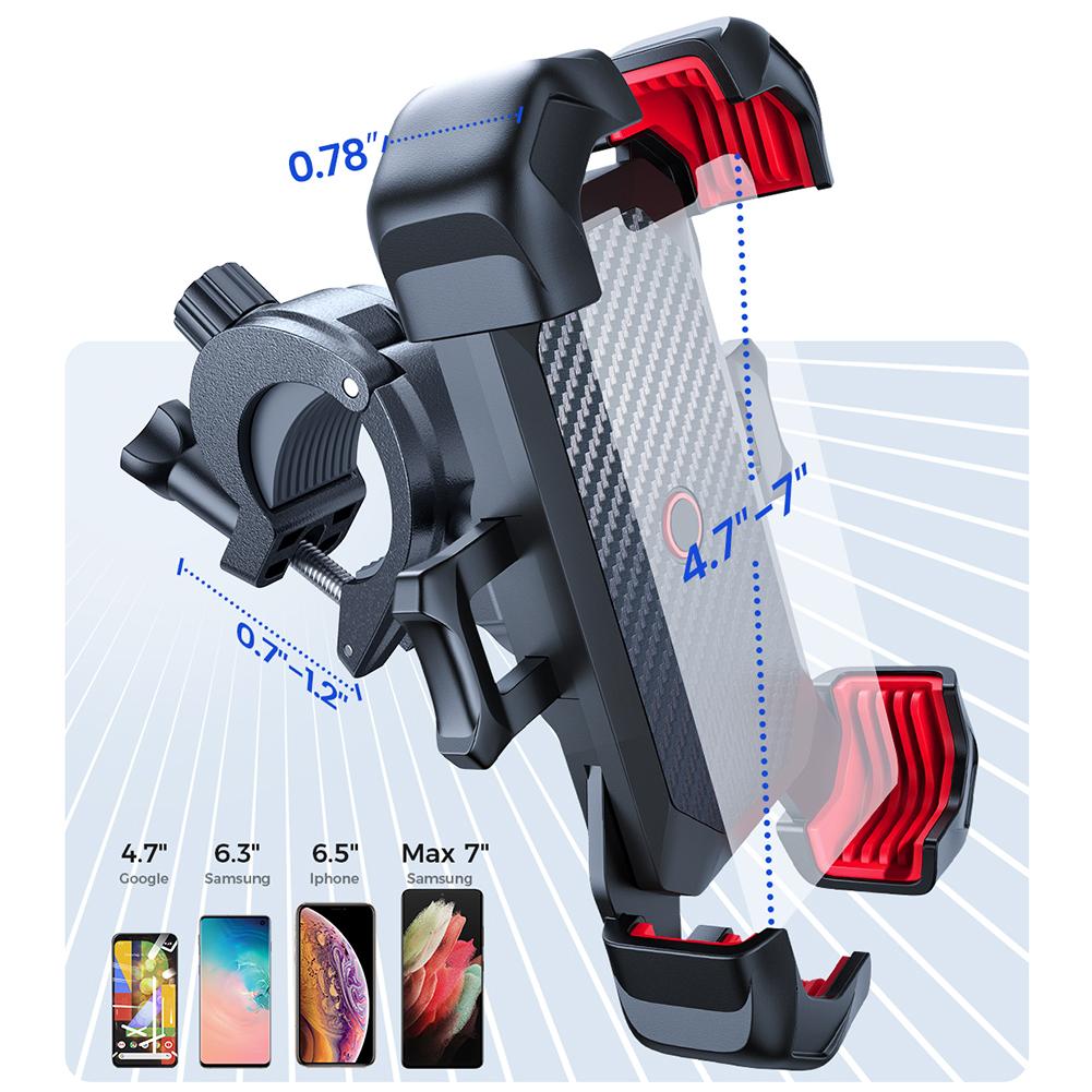 Bike Phone Holder 360 Degree Rotating Mobile Phone Stand Shockproof Phone Bracket Cycling Phone Stand for 4.7-7 Inch Smart Phone