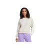 adidas Comfortable Striped Crew Neck Pullover Sweatshirt Women Tops Miracle-Alum-Brown White JE0014