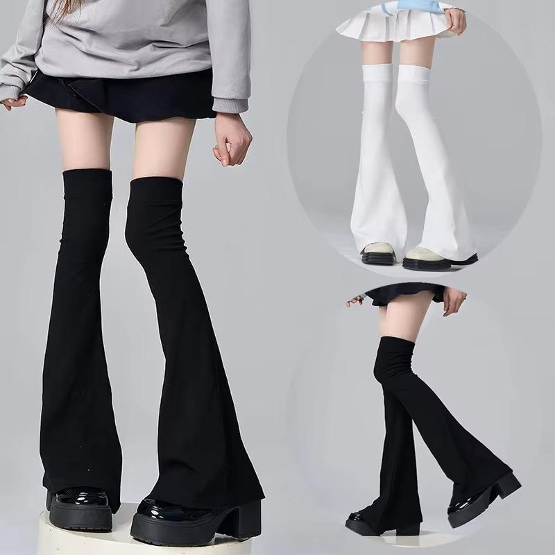 Y2K Leg Stockings Elasticity Slimming Knee Socks Japanese Style Spicy Femboy Over The Knee Horn Shaped Cuffs Sexy Accessories