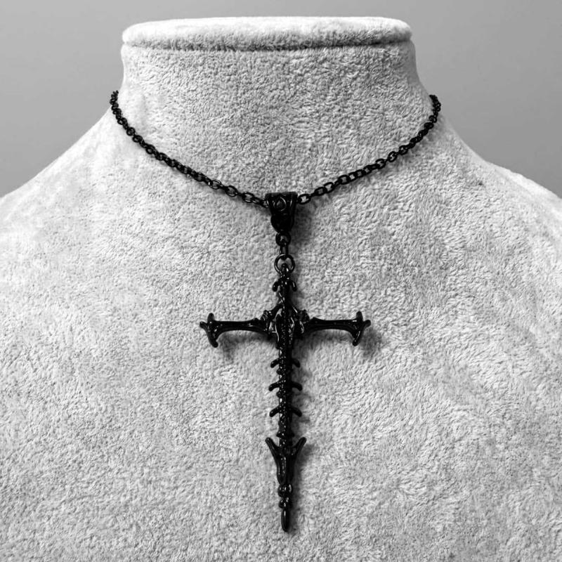 

Gothic Heart Shaped Cross Pendant Necklace Set Women S Punk Style Y2K Accessories Personalized Jewelry Gifts A6