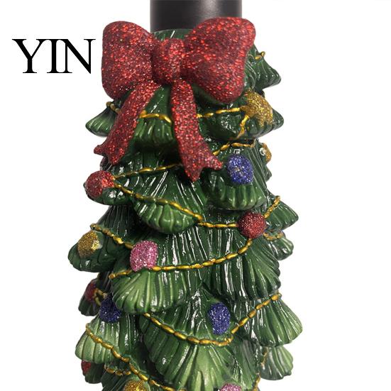 Lotion Pump Bottle Resin Christmas Tree Soap Dispenser, Refillable Liquid Hand Shampoo Empty Container, for Bathroom Kitchen Countertop Container