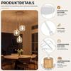 NETTLIFE Lustre en bois 3 ampoules douille E27 style moderne lustre blanc (ampoules non incluses)