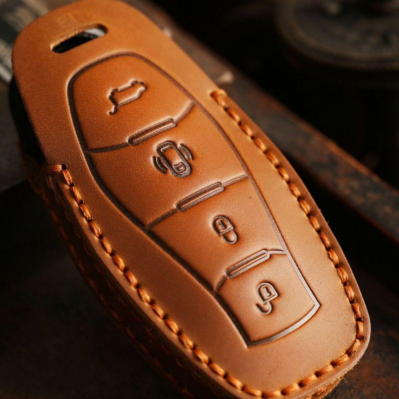 Leather Car Remote Key Cover Case Holder Shell Bag Fob Keyring Chain For Hongqi New H5 H6 EH7 H9 HS3 HS5 HS7 PHEV E-HS9 HQ9 2025