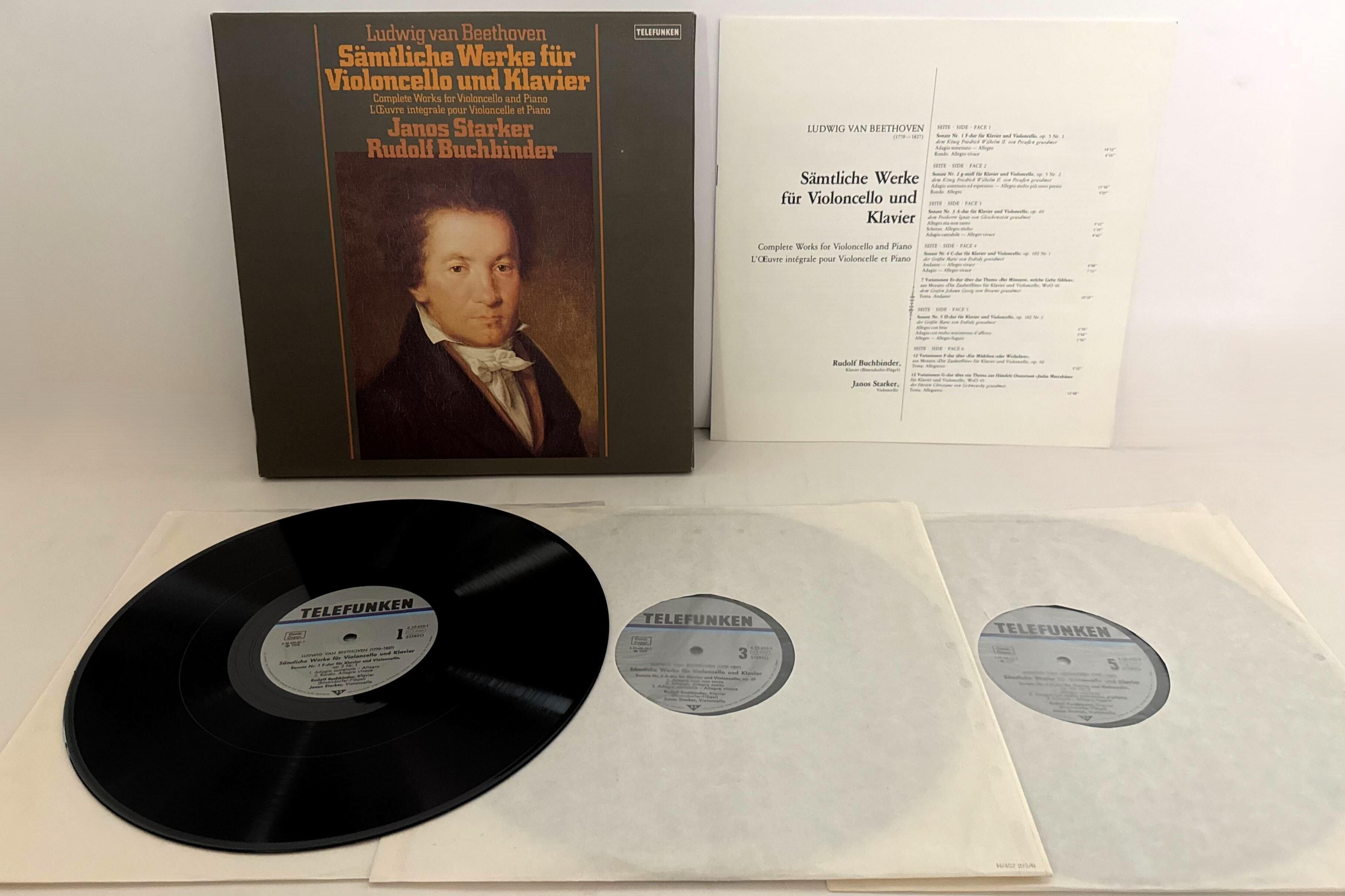 LP Record JANOS STARKER RUDOLF BUCHBINDER Beethoven Samtliche Werke Fur Violo 635450 TELEFUNKEN 1978 Germany Classical Used