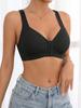 Drahtloser Push-Up Sport-BH mit Frontverschluss für Damen