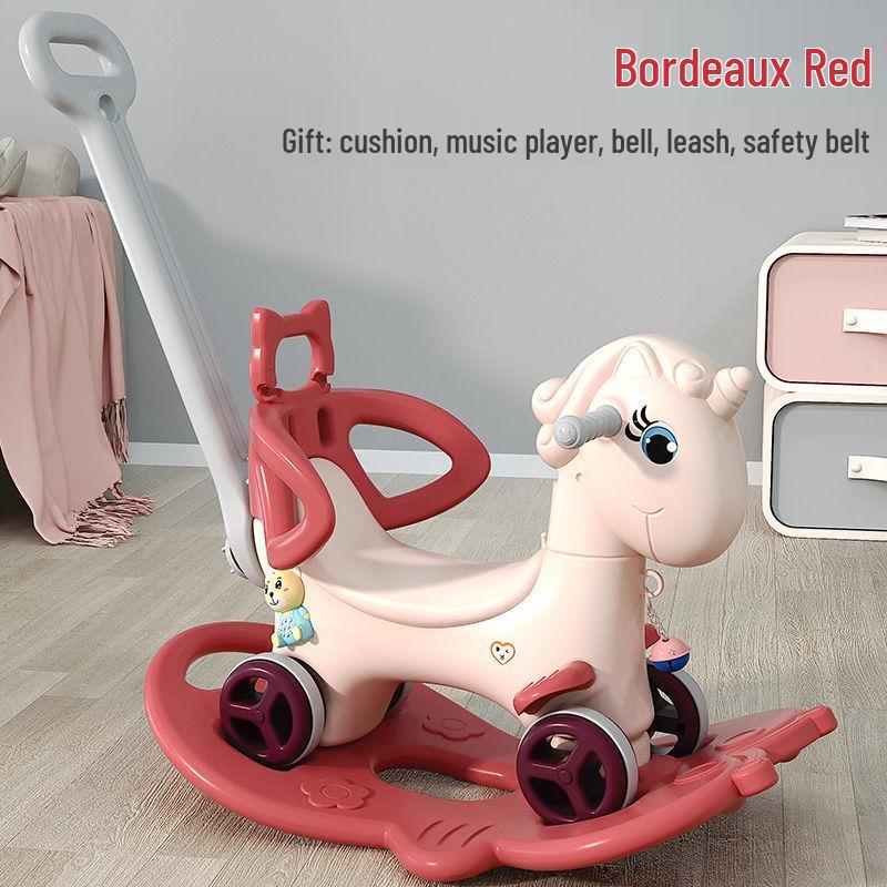 3-in-1 Wooden Rocking Horse & Ride-On Toy: Perfect First Birthday Gift for Boys and Girls