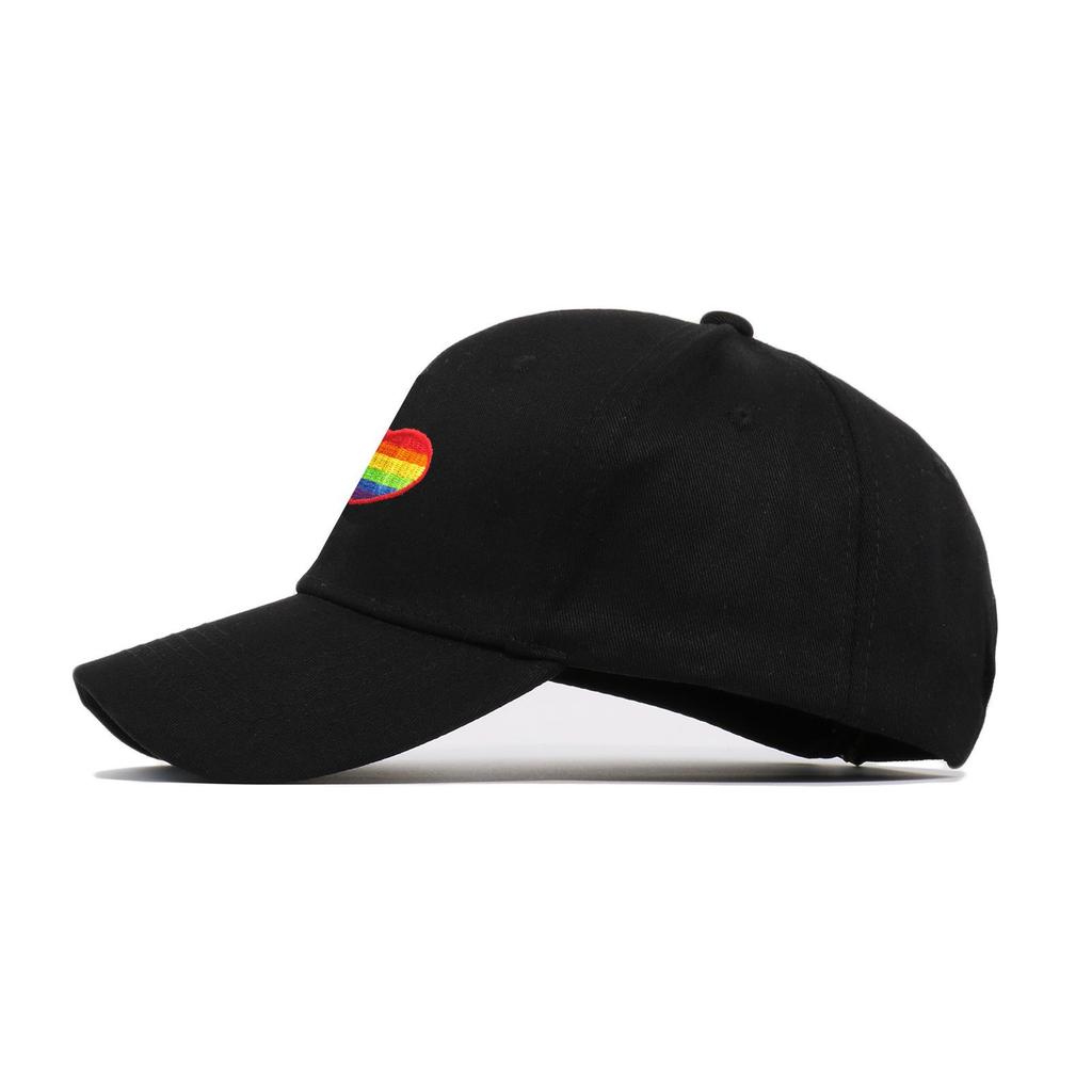 Rainbow Heart Embroidered Baseball Cap - Breathable Sun Protection Dad Hat for Outdoor Sports