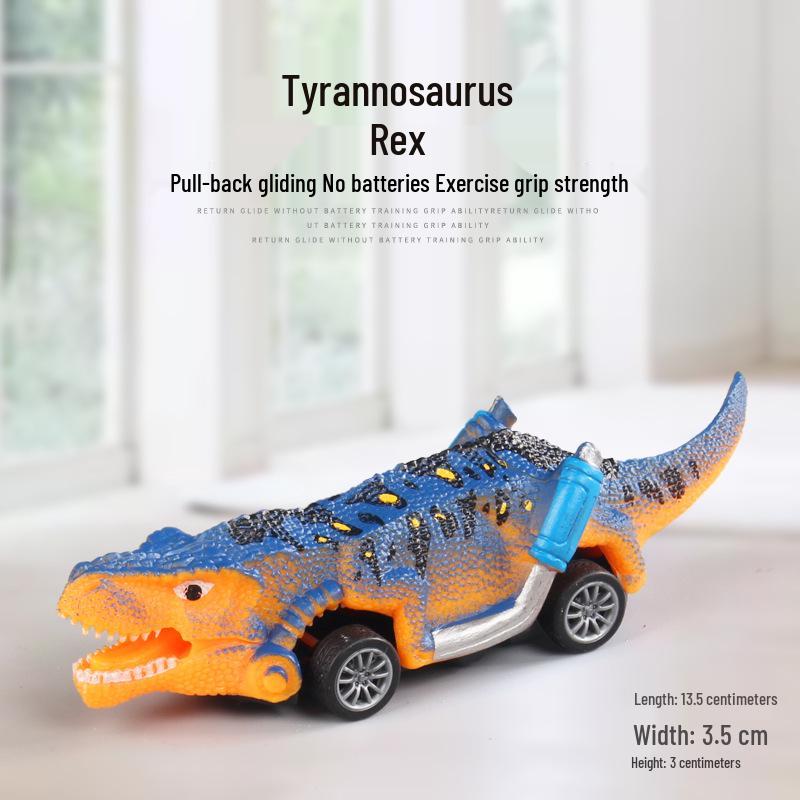 Tyrannosaurus Rex Pull-Back Car: Durable PVC Toy for Kids