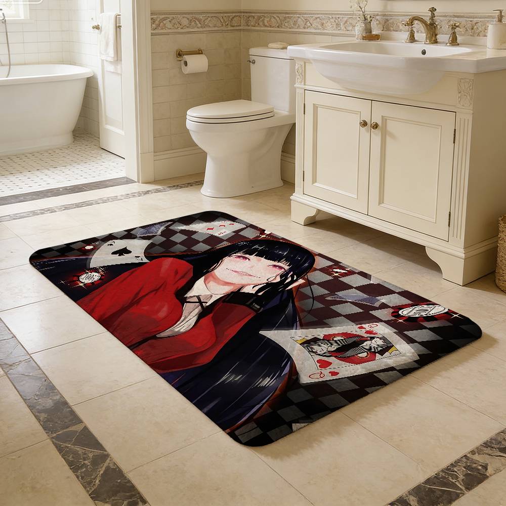 Popular Anime K-kakegurui Girls Floor Mat Rectangle Anti-slip Home Soft Badmat Front Door Indoor Outdoor Mat Welcome Doormat