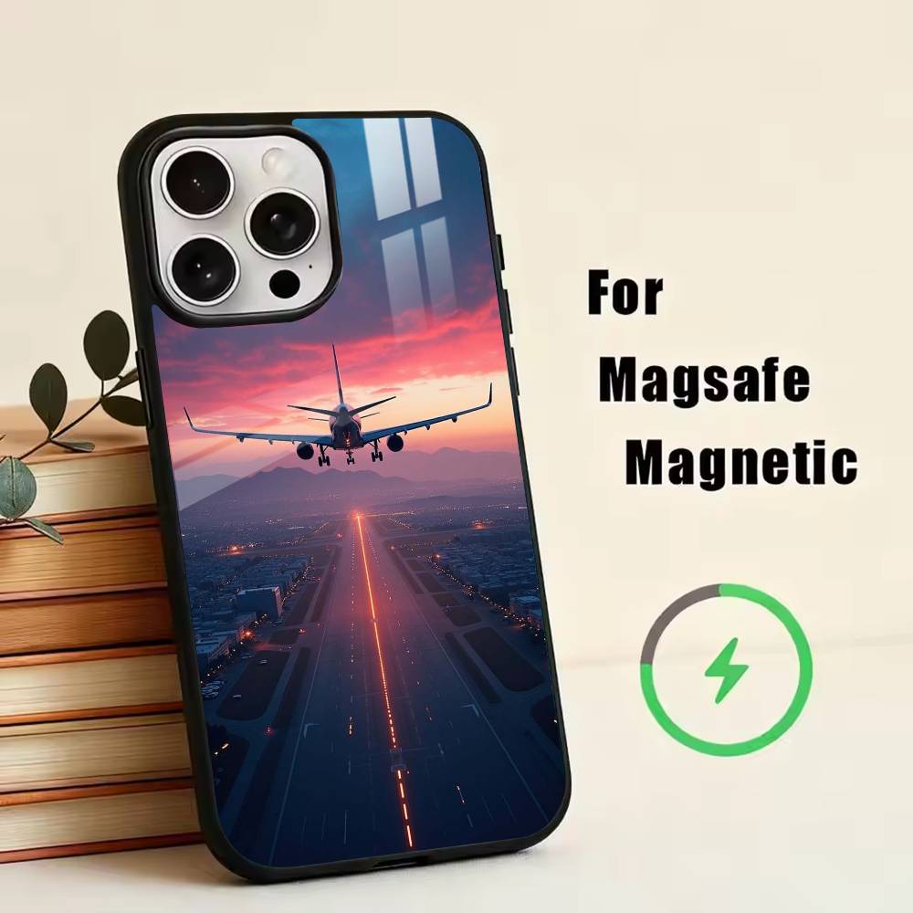 

a-Airplane p-Plane Phone Case For iPhone17,16,15,14,13,12,11 Plus,Pro Magnetic with Magsafe Wireless Charging iPhone14