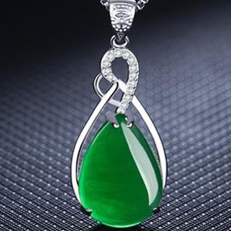 

Элегантное серебряное ожерелье с медным покрытием, подвеской-каплей из искусственного агата и модной цепочкой на ключицу