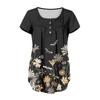 Women's Short-sleeve Loose Tops Casual Plus Size Tunic Button Tops