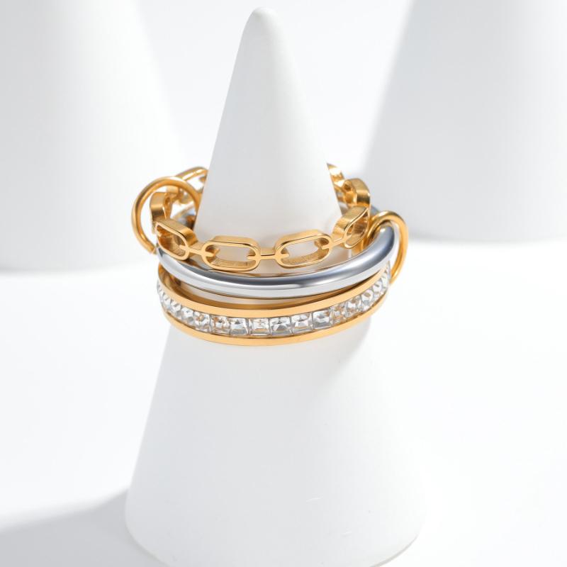 2-piece/3-piece Set of Fashionable Sparkling Inlaid Zircon Wrapped Rings, Women's Layered Rings,  Accessories