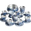 Cha Xun Gilded Silver Ceramic 17-Piece Tea Set