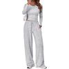 Fashion Casual Set Sport Yoga Autumn Winter Solid Color Crew Neck Long Sleeve For Women