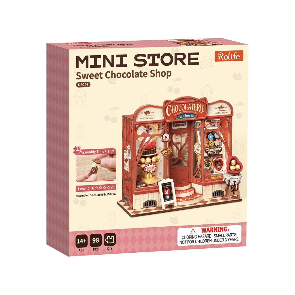 ROBOTIME Rolife 3D Puzzles Sweet Chocolate Shop DIY Miniature House DS046