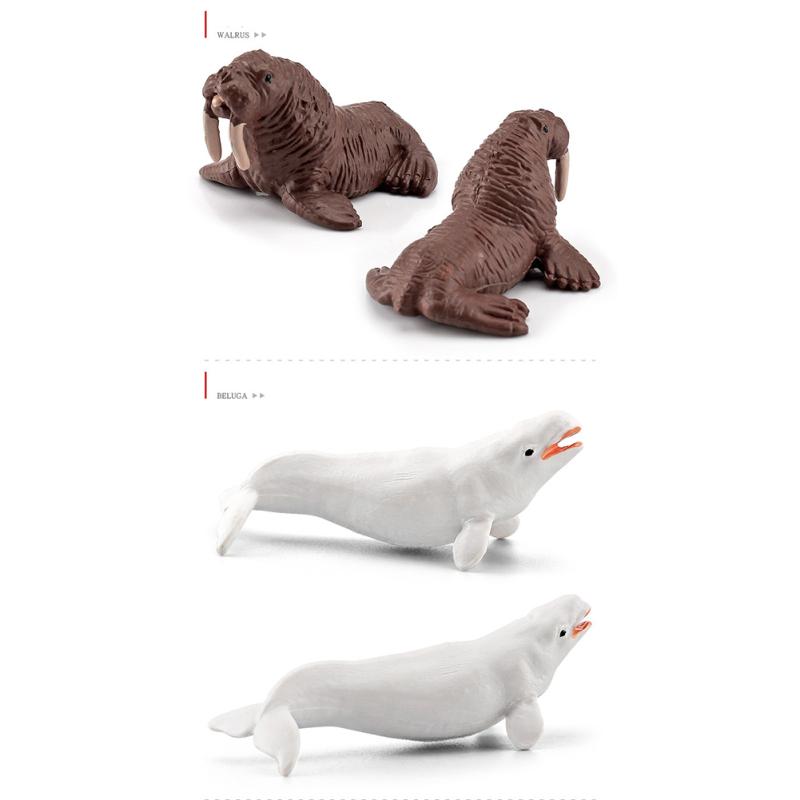 10 Pcs Arctic Animals Figurines Simulation Miniture Animals Models Kit Children Early Learning Tools