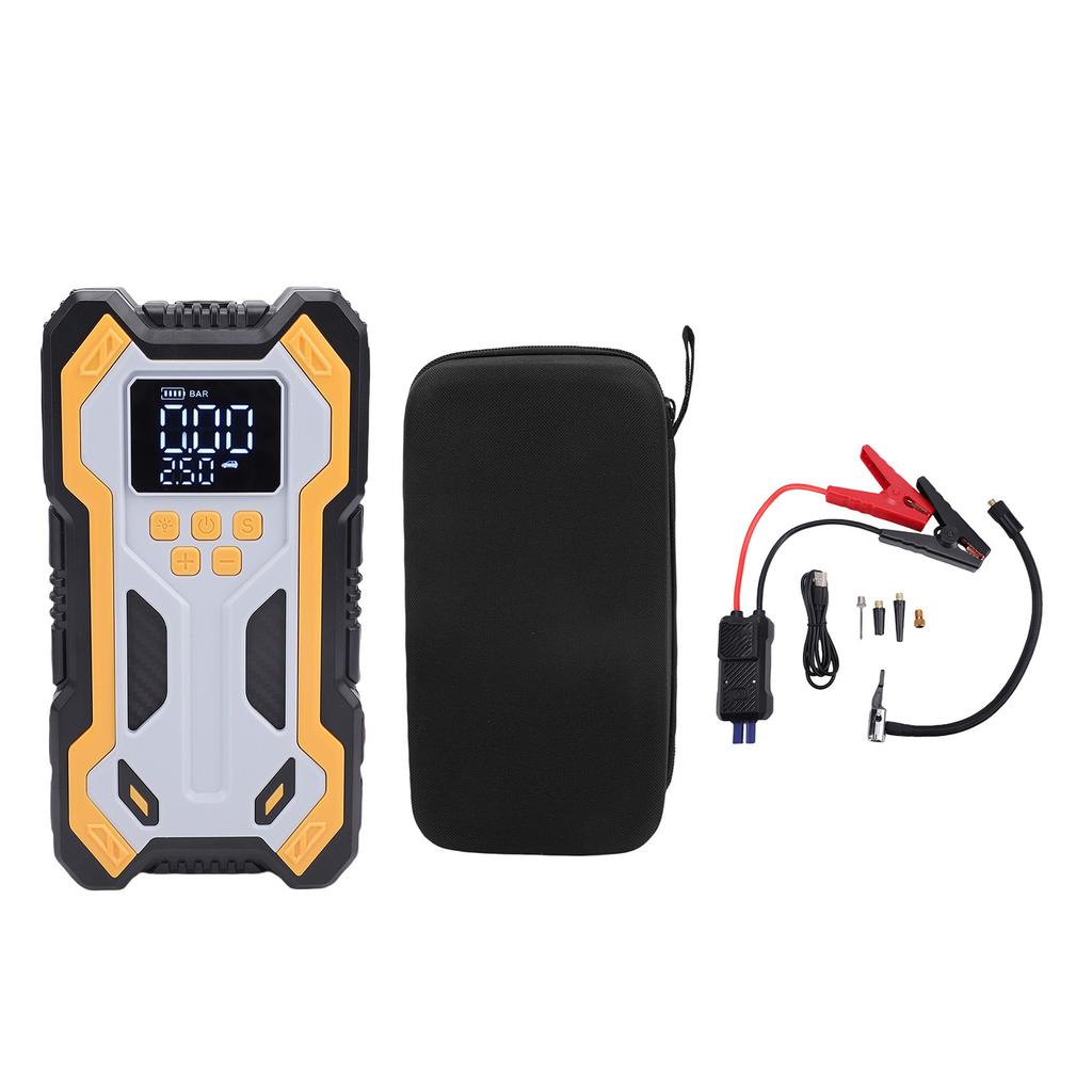 Car Jump Starter Tire Inflator 80W 1500A 150PSI Portable Jump Starter Battery Pack with 2 USB Ports 3 LED Light Modes