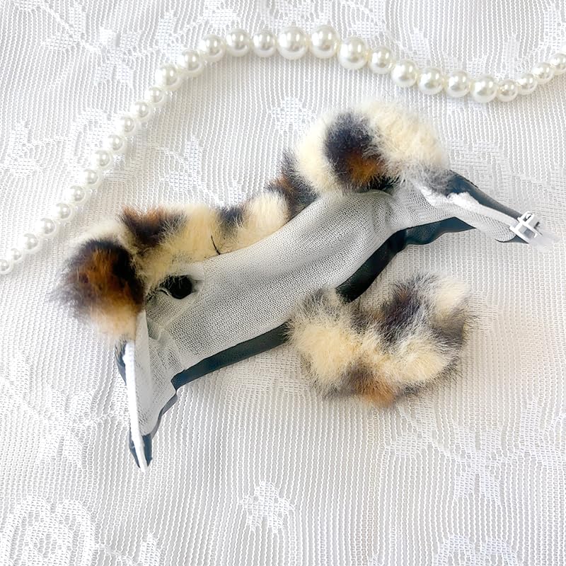 Fluffy Leather Jacket with Tail, Black, for 10cm Plush Toy [Used]