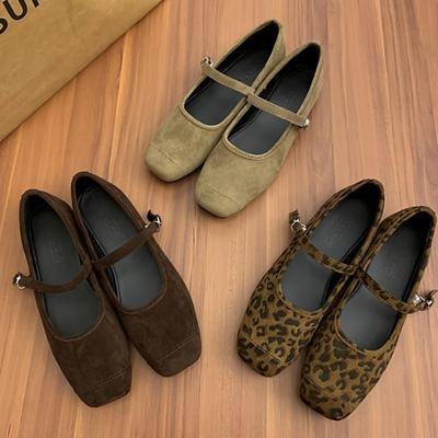 Designer Vintage Slip-On Damen Mary Jane Schuhe Modische Flache Schuhe Quadratische Zehenschuhe 2026 Frühling Lässige Kleiderschuhe Ballerinas Schuhe