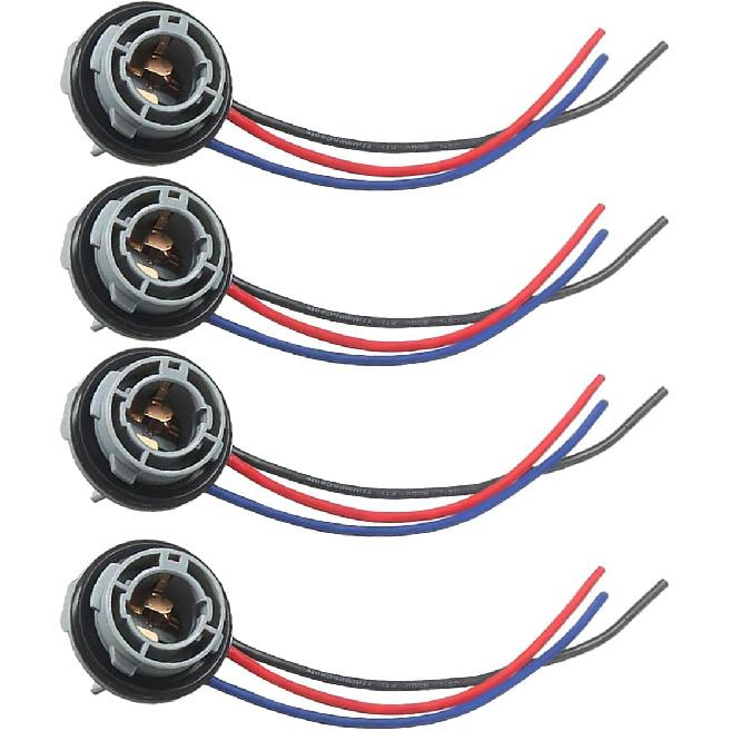 2PCS 1157 LED Bulb Socket Plug, Waterproof Turn Signal Brake Light Tail Light Socket Harness, Base Plug Connector Professional Car Accessories Fits