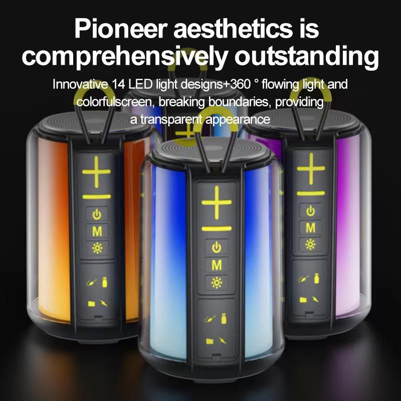 

S16 Outdoor Mini TWS Bluetooth-compatible Speaker FM Radio Colorful Light Portable Subwoofer A