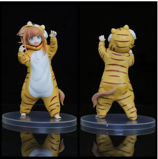 Handmade Cat Girl Eating Fish Soybean Powder Model – Cute and Beautiful Design