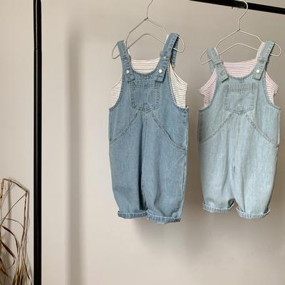 GL-Kids Unisex Retro Volné Letní Džínové Overaly