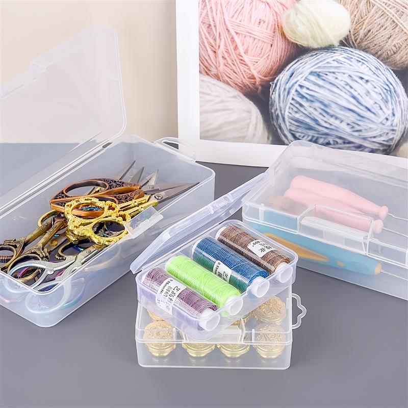 Transparent Storage Container Jewelry Box Clear Plastic Organizer Box Empty Earring Storage Organizer Display Case For Beads