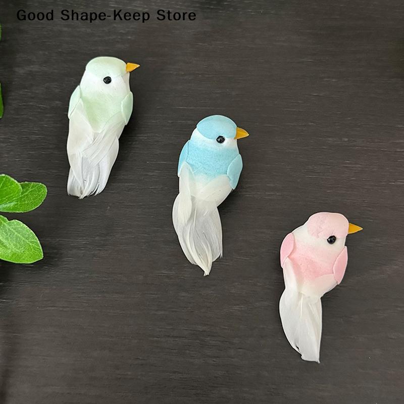 2Pack Lifelike Artificial Birds, Decorative Feather Foam Animal Birds Figurines for DIY Crafts, Home and Garden Decor