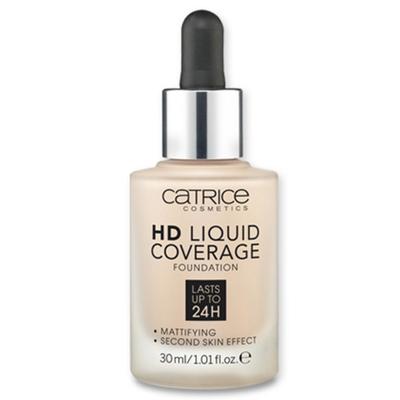 Base de maquillaje líquida HD Coverage de 30 ml, sin. 010 Beige Claro, 1 UD.