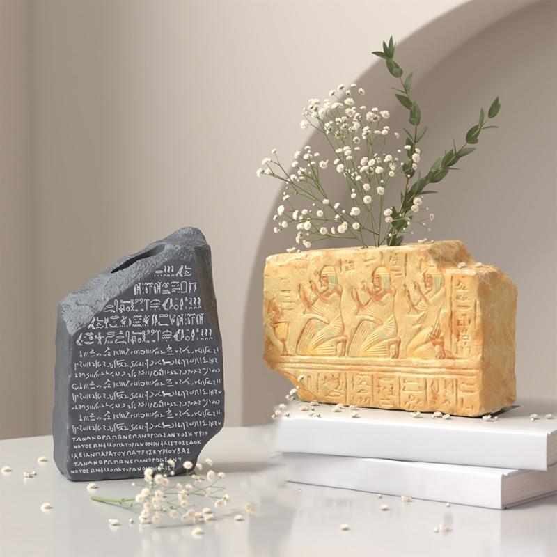 3D Ägyptische Steinstatue Silikon-Vasenformen zum Gießen von Epoxidharz, Blumenvase, Gipsdekoration, Silikon-Kerzenformen