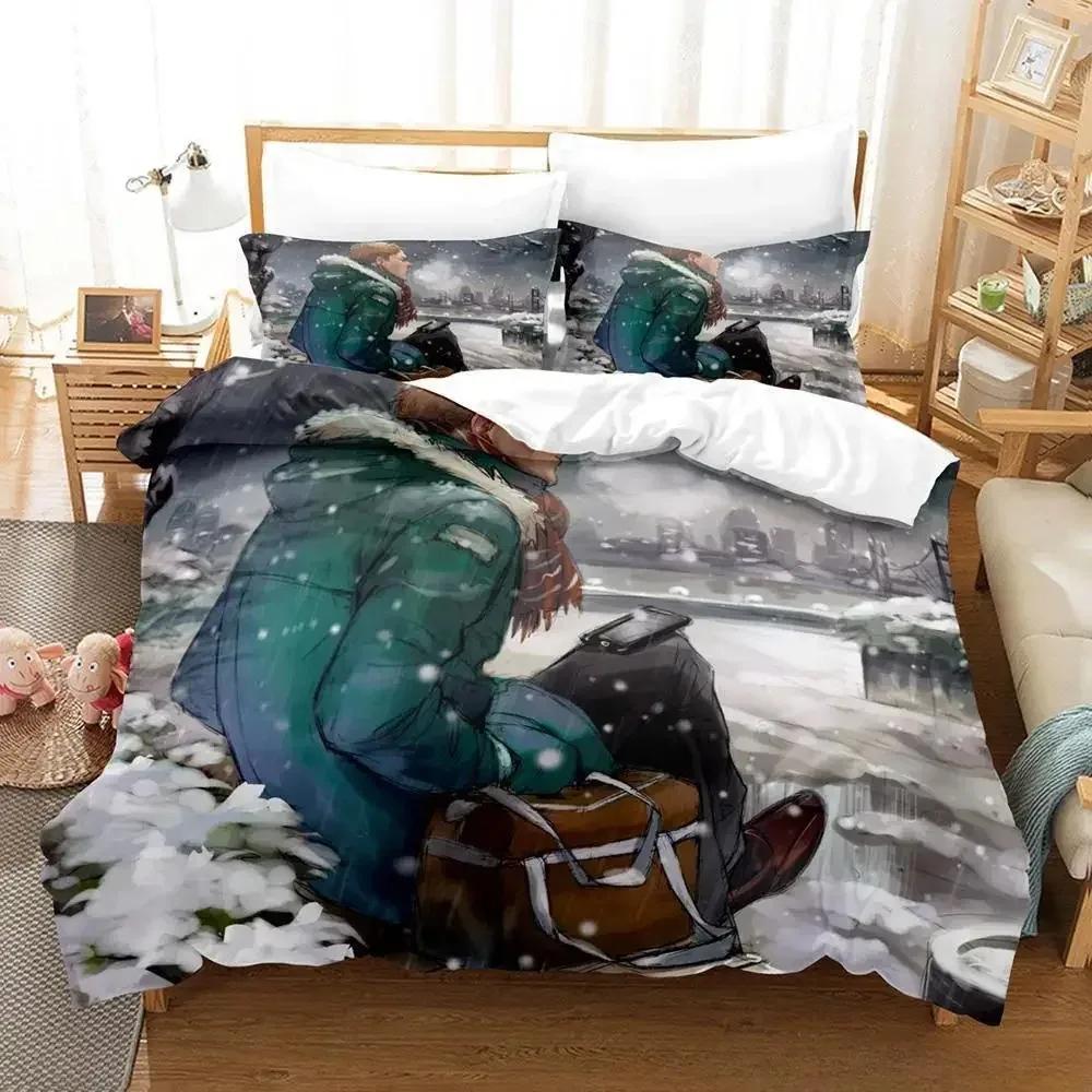 Set de lenjerie de pat Anime 19 zile Set de pat king-size, o singură persoană, twin, dormitor pentru copii, adulți, copii