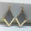 Women Simple Retro Dangle Earrings Frosted Rhombic Pendant Eardrop Jewelry Ear Decoration