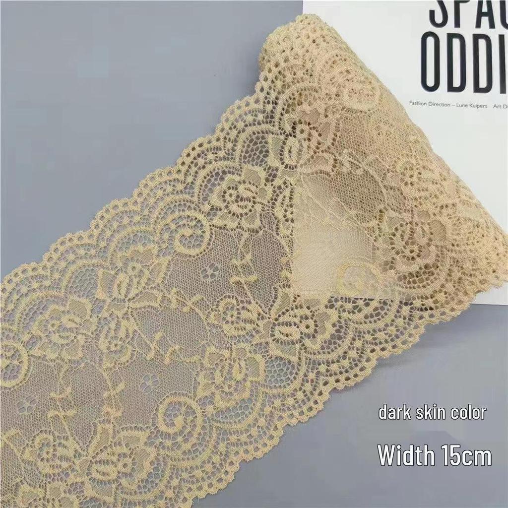 15cm Colorful Soft Elastic Lace Trim for Lingerie and Skirt Hem