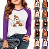 Kids Halloween Print Long Sleeve T-Shirt Casual Round Neck Top for Boys Girls