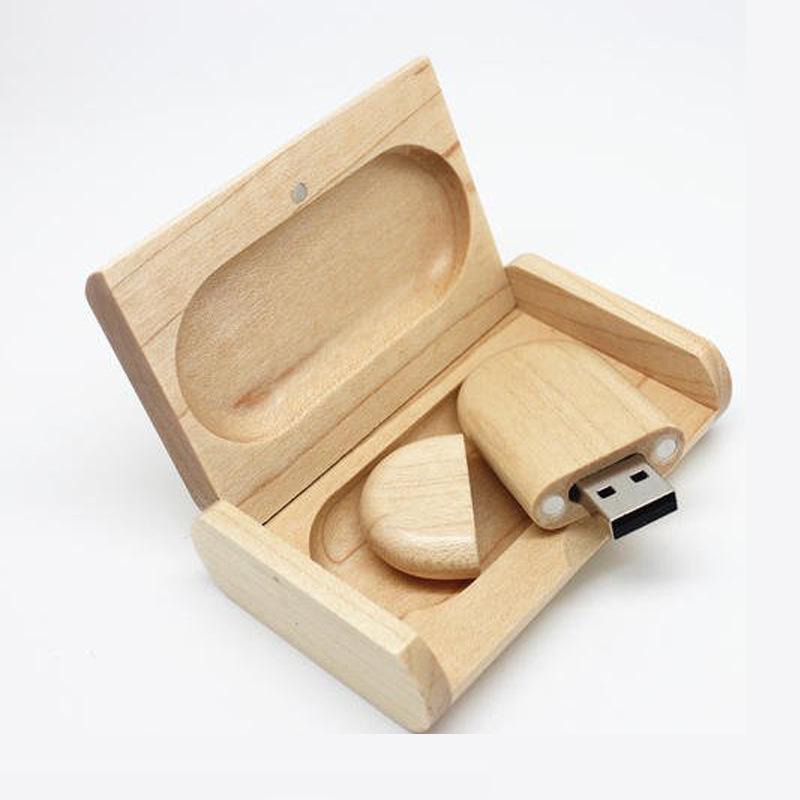 Bamboo Oval USB Drive - Custom Logo Gift for Photography & Weddings