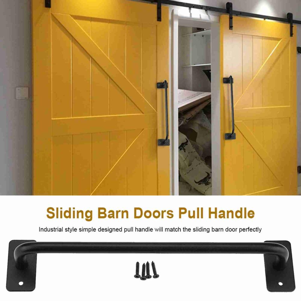 Black Sliding Barn Door Handle Reinforced Metal Gate Handle Heavy Heavy Duty Door Pull Garages