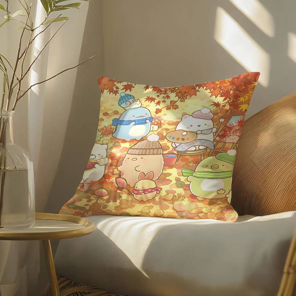 

Cute Cartoon Anime SumikkoGurashi-S Pillow Case Silky elegant Comfort Sofa Bed Invisible zipper Beach pillowcase 12x12Inch