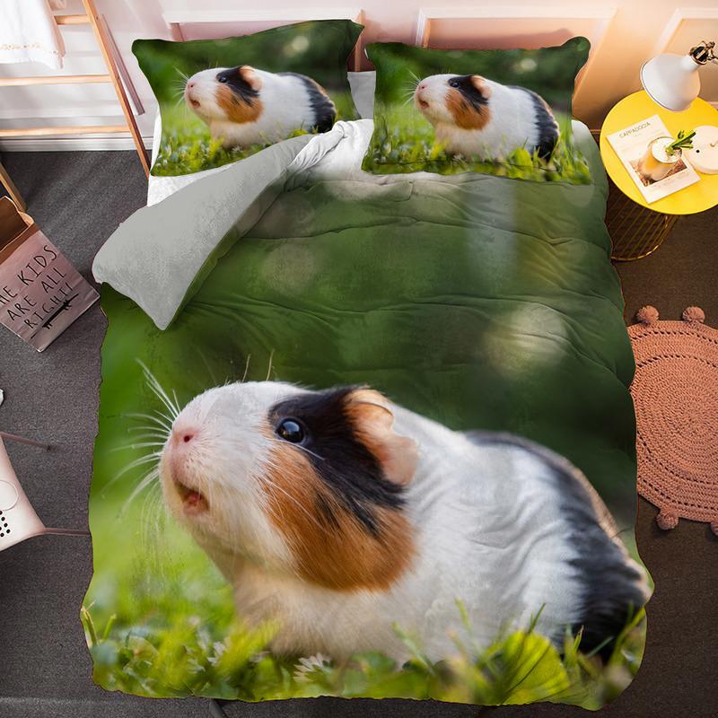 Guinea Pig Beding Set Lovely Mouse 3D Soft Duvet Cover Animal Warm Comforter Cover For Children Kids Young Boys Young Girls Ten Soft Twin Comfortable
