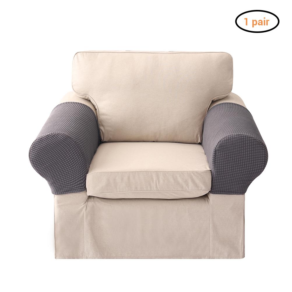 

Universal Knit Thicken Non Slip Sofa Armrest Cover Polyester Flexible Armrest Cover сірий