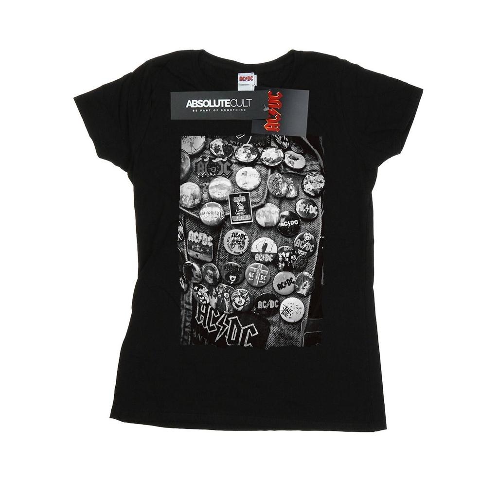 AC/DC Womens/Ladies Badges Collection Cotton T-Shirt