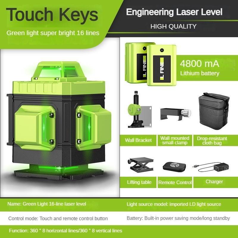 8/12/16 Line New Laser Level Portable Self Leveling Green Light Projector 360° Horizontal & Vertical Cross Lines Measure Tools
